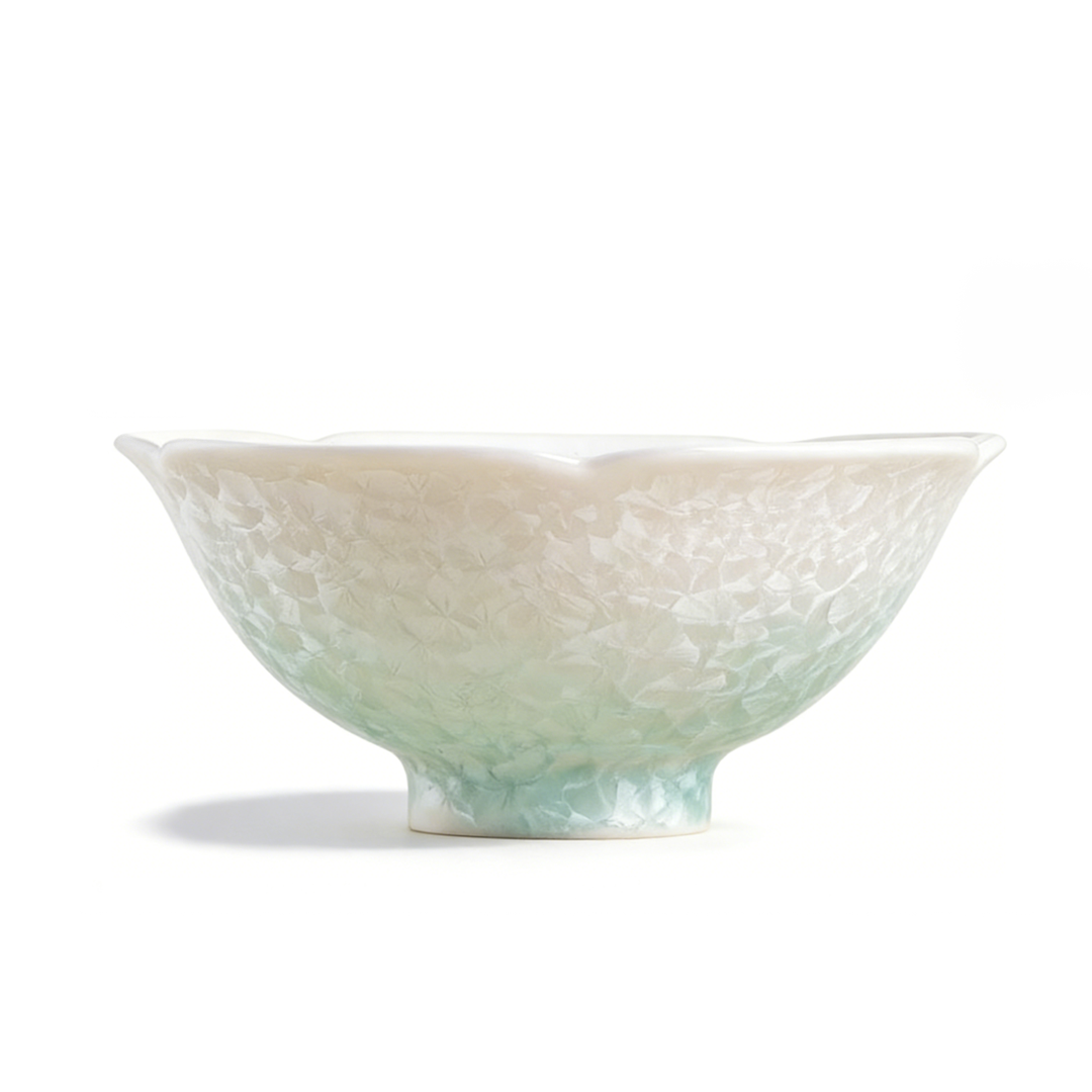 Kiln-Changed Crystalline Glaze Flower-Mouth Master's Cup – Premium Home Ceramic Teacup / Personal Special Gongfu Tea Set