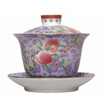 Purple enamel tea bowl