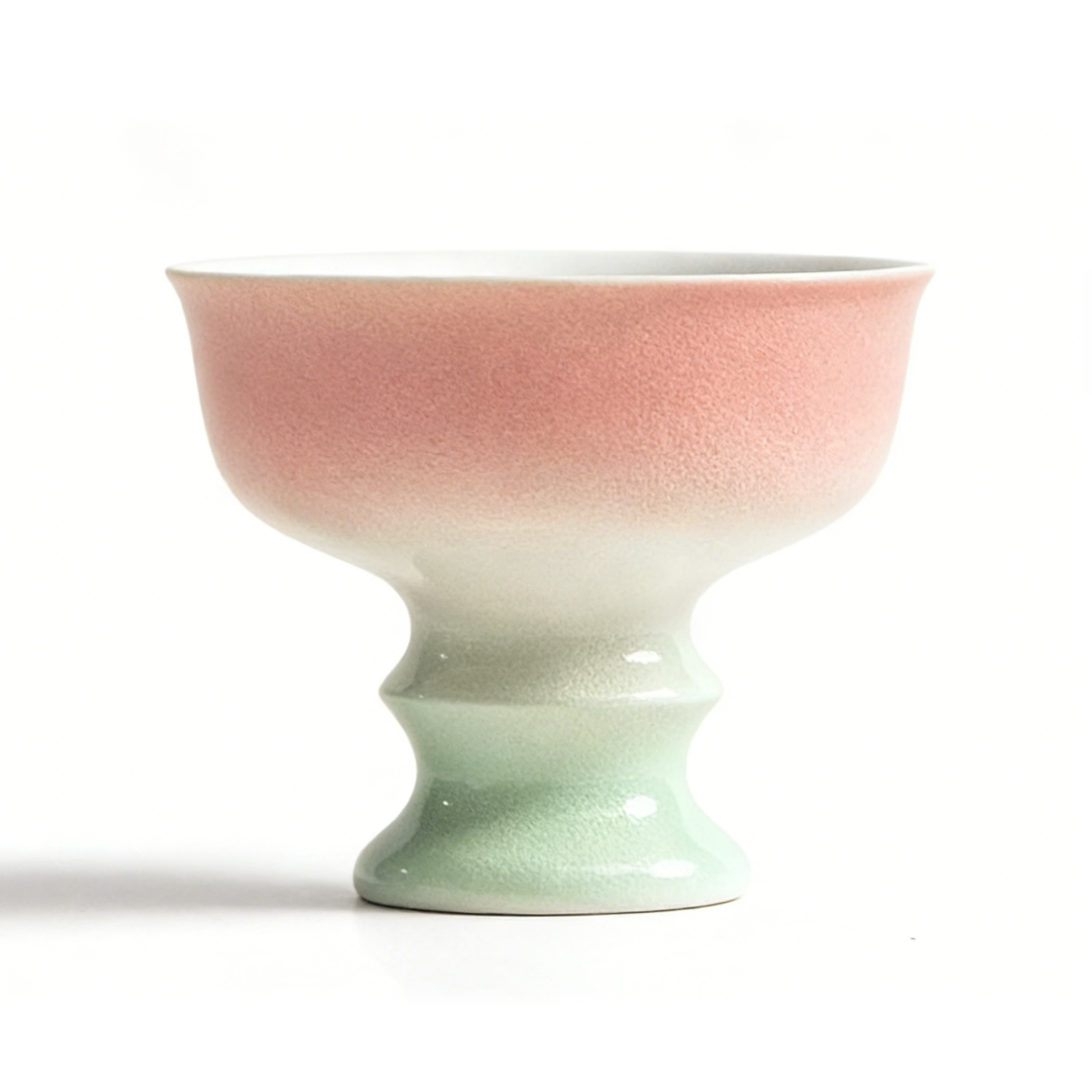 Shadow Blue Glaze with Underglaze Red High-Footed Cup – Ceramic Gongfu Tea Set / Master's Cup / Personal Cup / Home Teacup / Tea Bowl