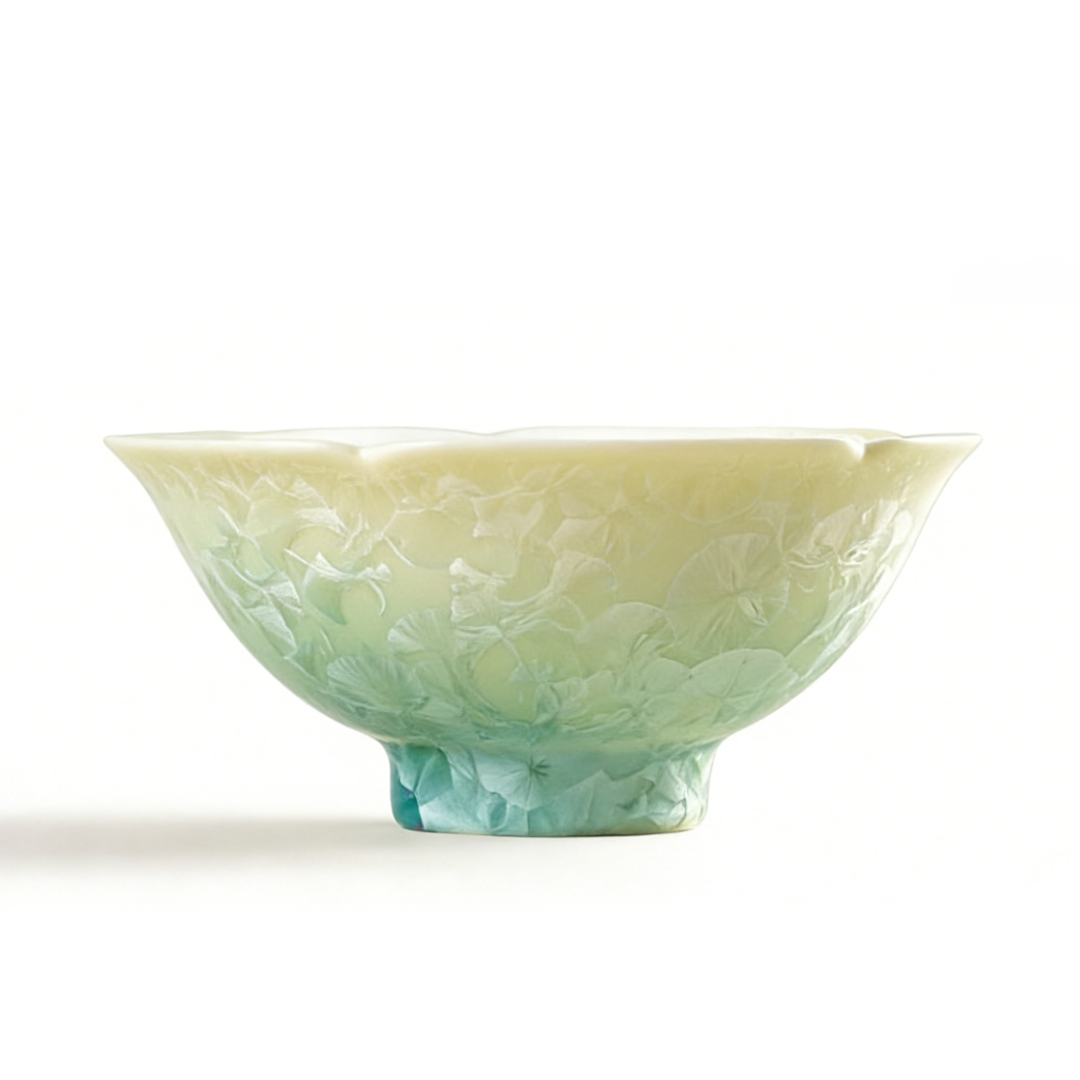 Kiln-Changed Crystalline Glaze Flower-Mouth Master's Cup – Premium Home Ceramic Teacup / Personal Special Gongfu Tea Set