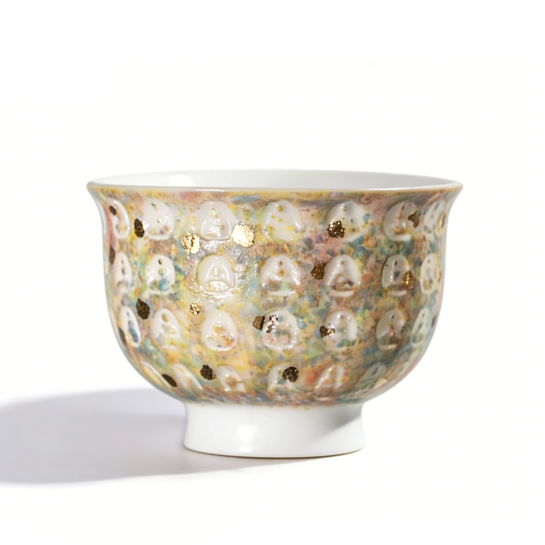 Dunhuang Ten Thousand Buddhas Tea Cup – Ceramic Master's Cup / Single Jade Porcelain Tasting Cup