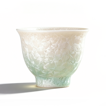 Kiln-Changed Crystalline Glaze Ice Flower Teacup – High-Fired Ceramic Gongfu Tea Set / Tasting Cup / Small Wine Cup / Guest Cup / Steeping Cup / Tea Bowl