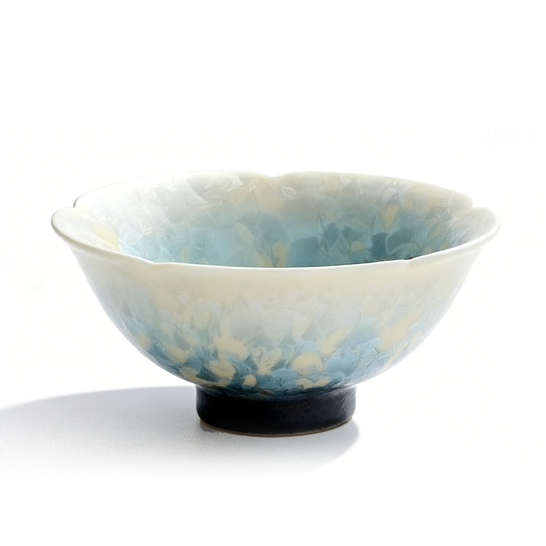 Kiln-Changed Crystalline Ice Flower Flower-Mouth Cup – Master's Cup / Ceramic Travel Tea Set Teacup