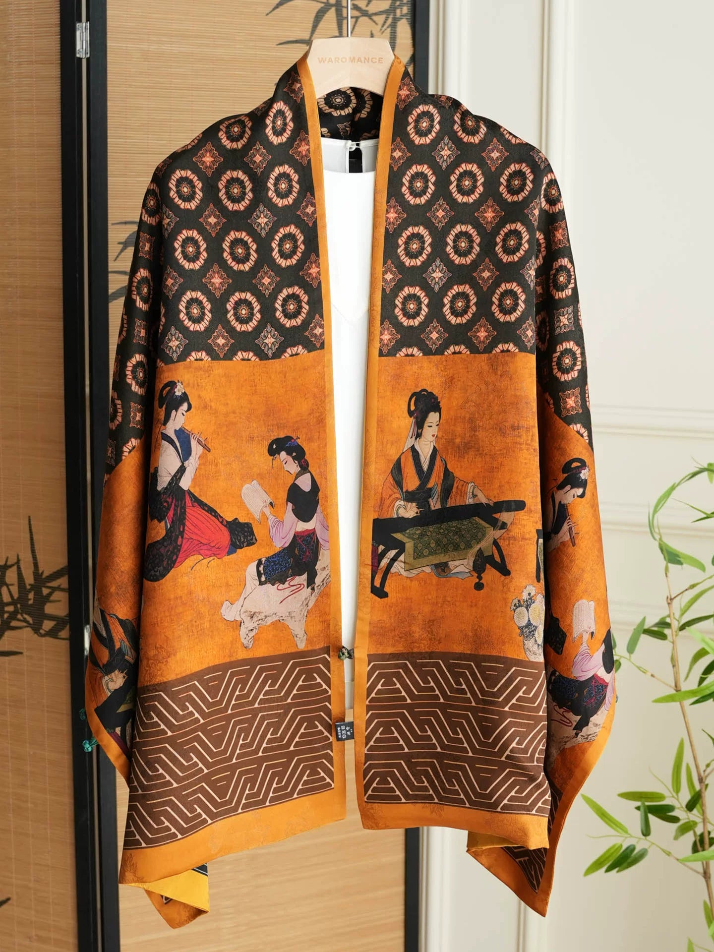 Ancient Ladies Pattern Silk Scarf