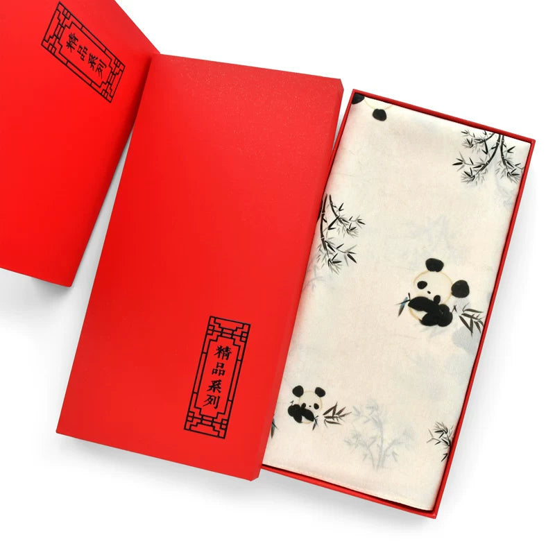 Panda Pattern Silk Scarf