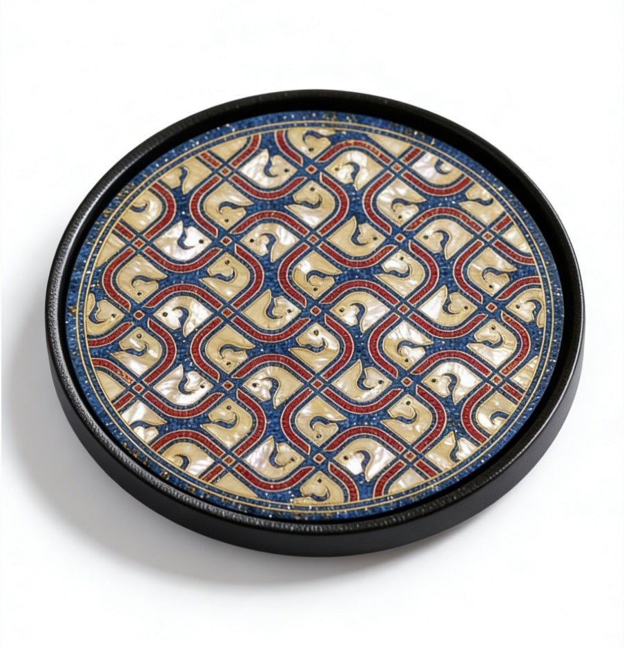 Intangible Cultural Heritage Lacquer Tea Tray with Mother-of-Pearl Inlay