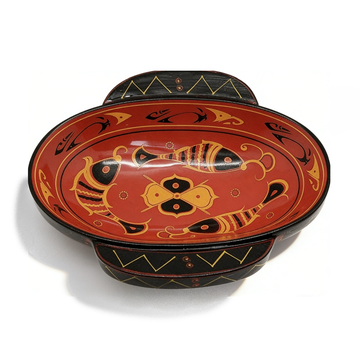 Antique-Style Three-Fish Pattern Eared Cup