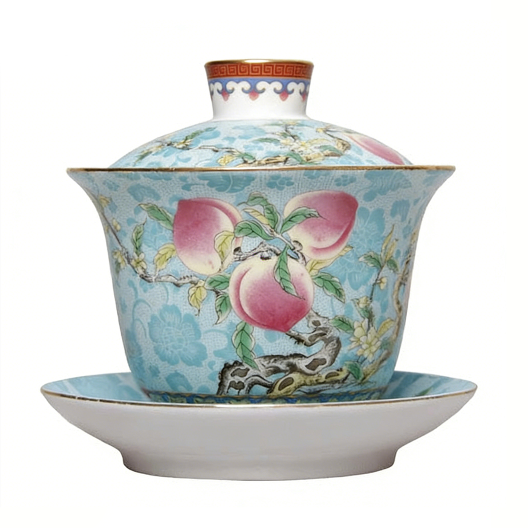 Blue enamel tea bowl